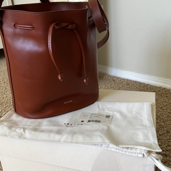 Sezane Brown Leather Handbag - Picture 5 of 6
